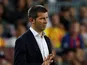 Valencia coach Albert Celades gestures on September 14, 2019