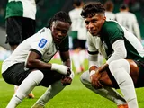 Sporting Lisbon's Geovany Quenda and Alisson Santos celebrate goal on October 28, 2025