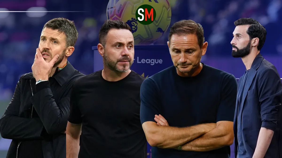 Frank Lampard, Alvaro Arbeloa, Roberto De Zerbi, Michael Carrick and Unai Emery: Who could be the first manager to lose his job?