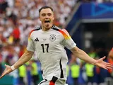 Germany's Florian Wirtz celebrates scoring their first goal on July 5, 2024