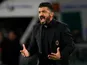 AC Milan manager Gennaro Gattuso watches on during his side's Europa League clash with Real Betis on November 8, 2018