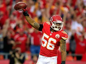 Derrick Johnson #56 of the Kansas City Chiefs in action against Houston Texans on October 20, 2013