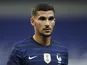 Lyon midfielder Houssem Aouar pictured for France in October 2020