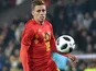 Thorgan Hazard in action for Belgium on November 14, 2017