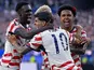 Christian Pulisic, Weston McKennie and Folarin Balogun of United States celebrate on June 12, 2026