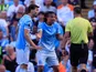 Manchester City's Nathan Ake and Ruben Dias speak to the referee on May 24, 2026
