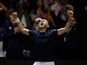 Great Britain's Dan Evans reacts at the Davis Cup on September 13, 2023