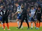 Brighton & Hove Albion's Dan Burn walks off after sustaining an injury on January 1, 2020