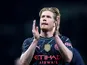 Manchester City's Kevin De Bruyne celebrates after the match on January 26, 2024
