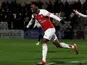 Arsenal's Folarin Balogun celebrates scoring for their youth team in January 2019