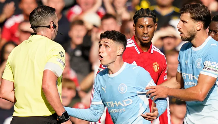 Man City games Phil Foden will miss as Michael Oliver explains Man United red card