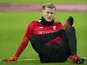 Loris Karius warms up ahead of the Premier League game between Liverpool and Manchester City on December 31, 2016