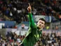 Bournemouth's Kieffer Moore celebrates scoring their first goal on April 26, 2022