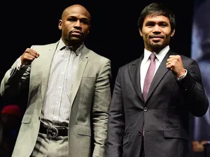 Floyd Mayweather and Manny Pacquiao announce their bout in March 2015