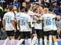 Club Brugge's players celebrate Jorne Spileers goal on August 19, 2025