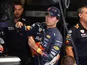 Sergio Perez in the pit on September 10, 2022
