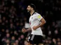 Fulham's Aleksandar Mitrovic celebrates scoring their first goal on February 23, 2022