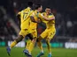 Reading's Tom Ince celebrates after scoring their first goal with teammates on March 15, 2022