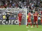 Liverpool's players look dejected after conceding a goal in the Champions League final against Real Madrid