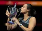 Caroline Garcia celebrates winning the WTA Finals on November 8, 2022