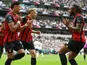 Bournemouth's Antoine Semenyo and Evanilson celebrate on August 30, 2025