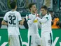 Thorgan Hazard celebrates scoring Borussia Monchengladbach on November 4, 2018