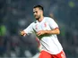 Juventus' Miralem Pjanic celebrates scoring their second goal against Brescia on September 24, 2019
