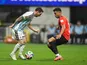 Lionel Messi tries to beat his man for Argentina against Egypt in July 2026