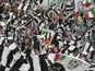 Juventus supporters celebrate their team clinching the Serie A title on May 5, 2013