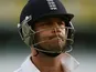 Jonathan Trott of England walks off the field after being dismissed by Mitchell Johnson of Australia during day three of the First Ashes Test match between Australia and England at The Gabba on November 23, 2013