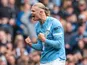 Manchester City's Erling Haaland celebrates on October 18, 2025