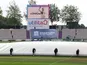A general shot of a rain delay at the Ageas Bowl on August 17, 2020 as England take on Pakistan