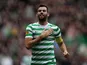 Celtic's Joe Ledley celebrates scoring his team's third against Dundee United on February 16, 2013