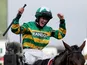 Rachael Blackmore celebrates winning the Grand National on April 10, 2021