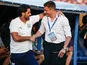 Universitatea Craiovahead coach Filipe Coelho with Levski Sofia coach Julio Velazquez
