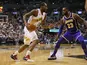 Toronto Raptors forward Kawhi Leonard (2) dribbles the ball against Los Angeles Lakers forward LeBron James (23) at Scotiabank Arena on March 15, 2019
