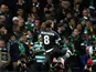Juventus' Claudio Marchisio celebrates his goal against Celtic on February 12, 2013