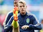 Filip Helander warming up for Sweden in July 2018