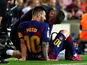 Barcelona's Lionel Messi is attended by medical staff after sustaining an injury against Villarreal on September 24, 2019