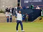 Tiger Woods acknowledges the crowd after completing his second round at the 2022 Open Championship.