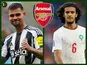 Bruno Guimaraes/Ayyoub Bouaddi/Arsenal composite
