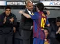 Lionel Messi celebrates with Pep Guardiola in 2012