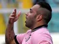 Palermo's Fabrizio Miccoli celebrates his goal against Roma on March 30, 2013