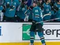 Tomas Hertl celebrates scoring for San Jose Sharks on January 15, 2019