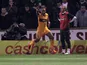 Motherwell's Chris Humphrey celebrates scoring against Celtic on February 27, 2013