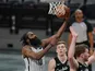 Brooklyn Nets guard James Harden shoots in the second half against the San Antonio Spurs on March 2, 2014