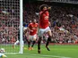 Manchester United midfielder Marouane Fellaini celebrates after doubling his side's lead during the Premier League match with Crystal Palace on September 30, 2017