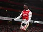 Arsenal's Eddie Nketiah celebrates scoring against Manchester United on January 22, 2023