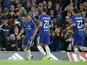 Pedro celebrates scoring during the Champions League game between Chelsea and Qarabag on September 12, 2017
