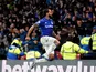 Everton's Theo Walcott celebrates scoring their third goal on February 1, 2020